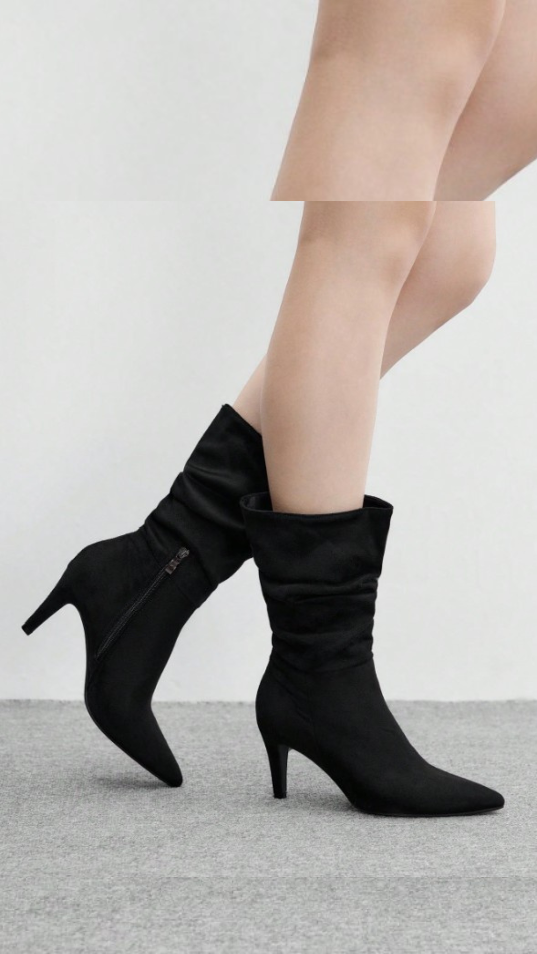 Lmouré Suede Black Slouch Boots