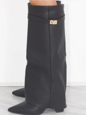 Lmouré Black Leather Boots