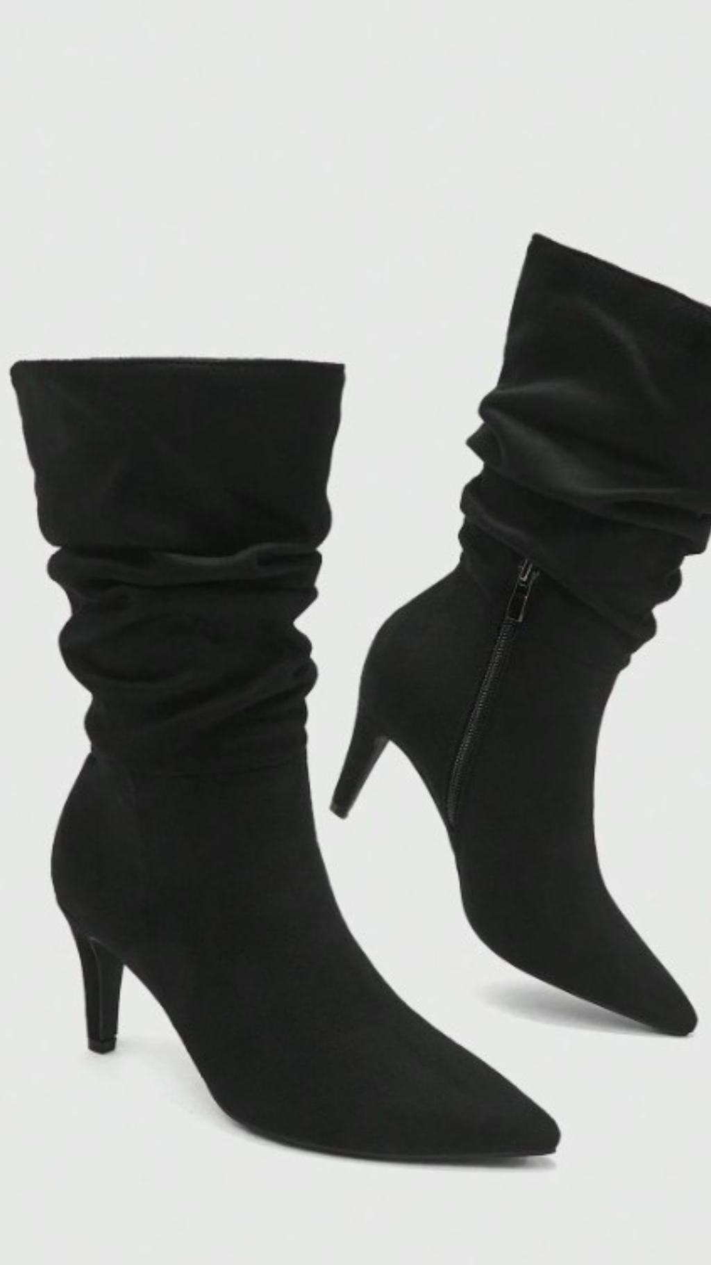 Lmouré Suede Black Slouch Boots