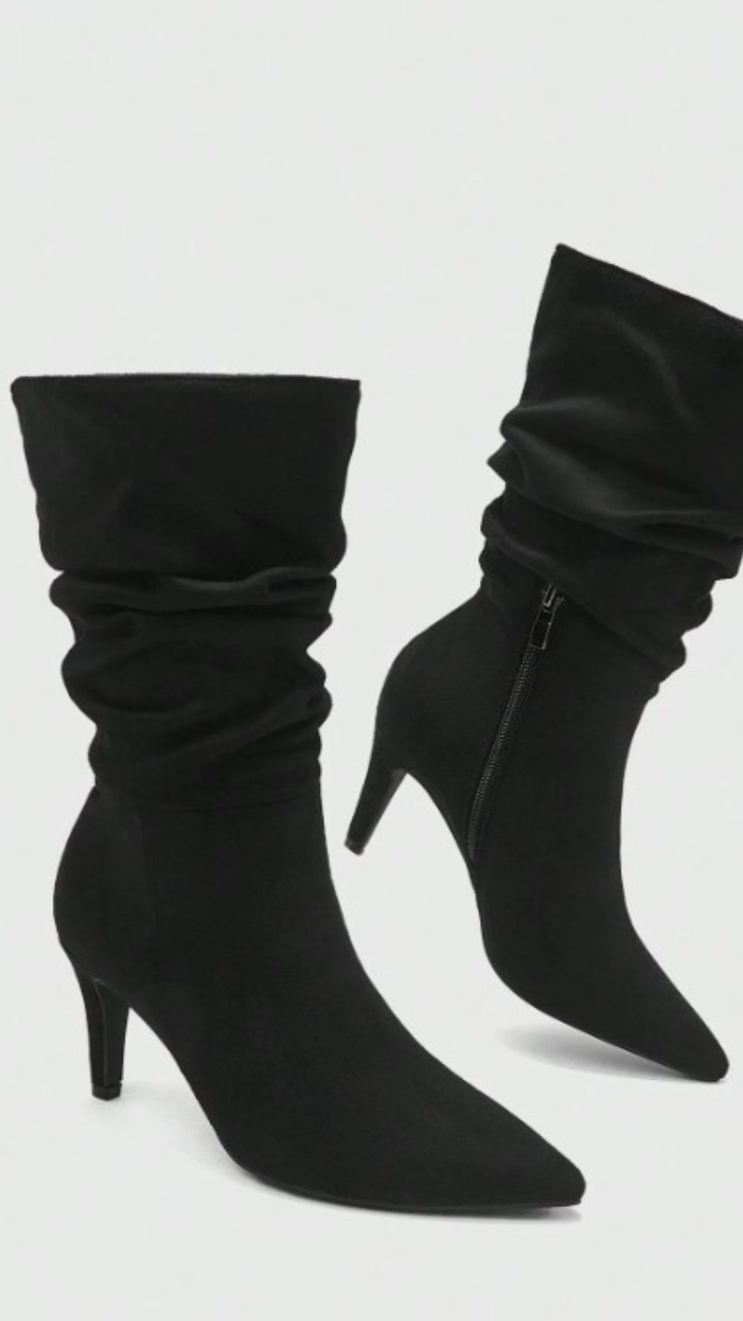 Lmouré Suede Black Slouch Boots