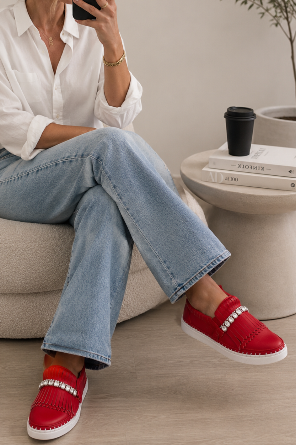 Lmouré Éclat Red Crystal Loafers