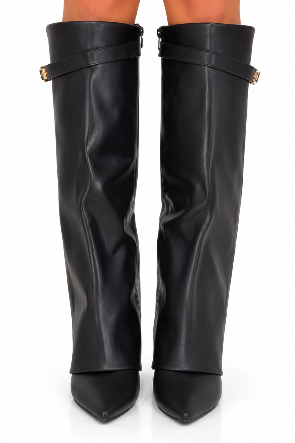 Lmouré Black Leather Knee High Boots