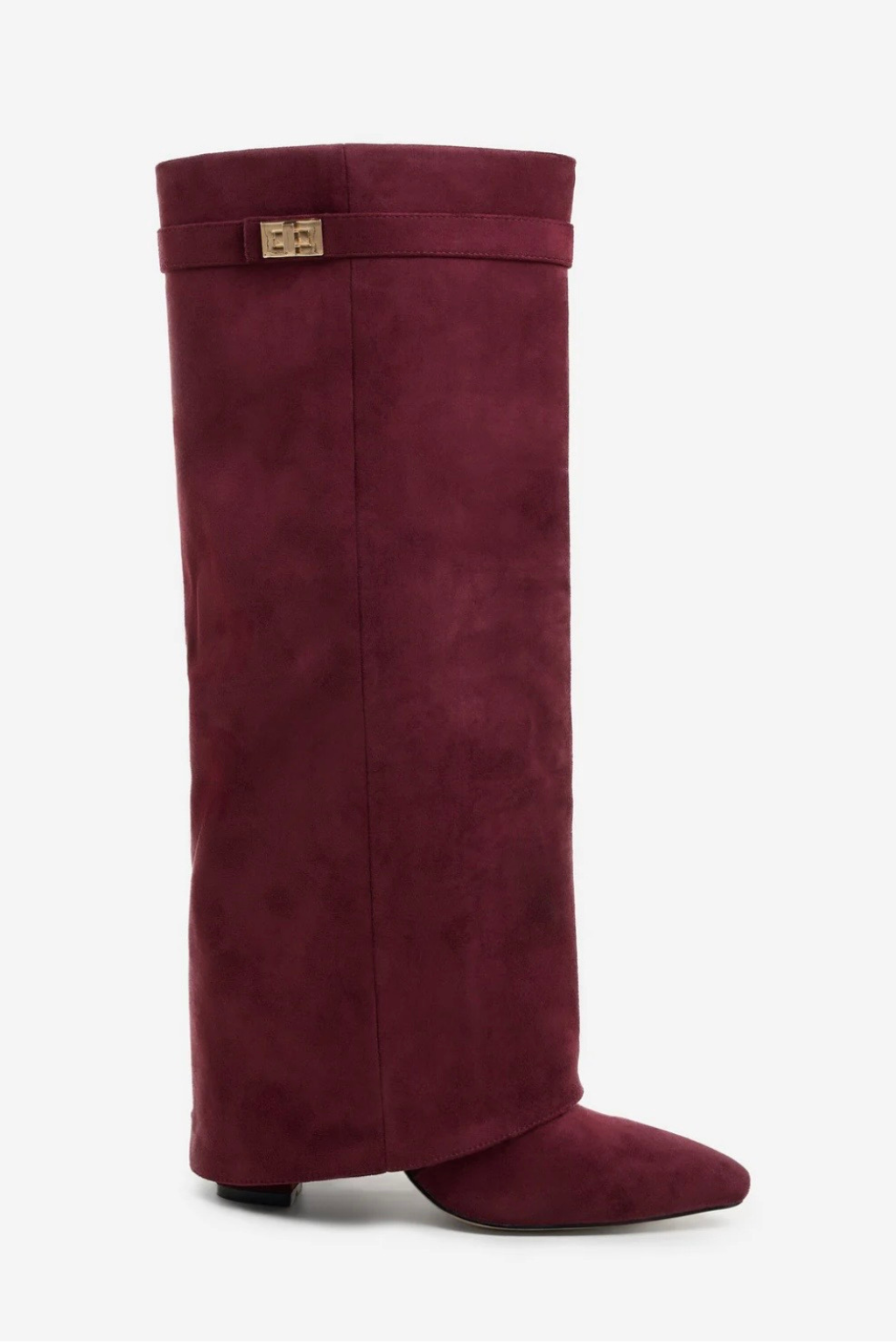 Lmouré Burgundy Suede Knee High Boots