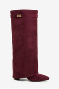 Lmouré Burgundy Suede Knee High Boots