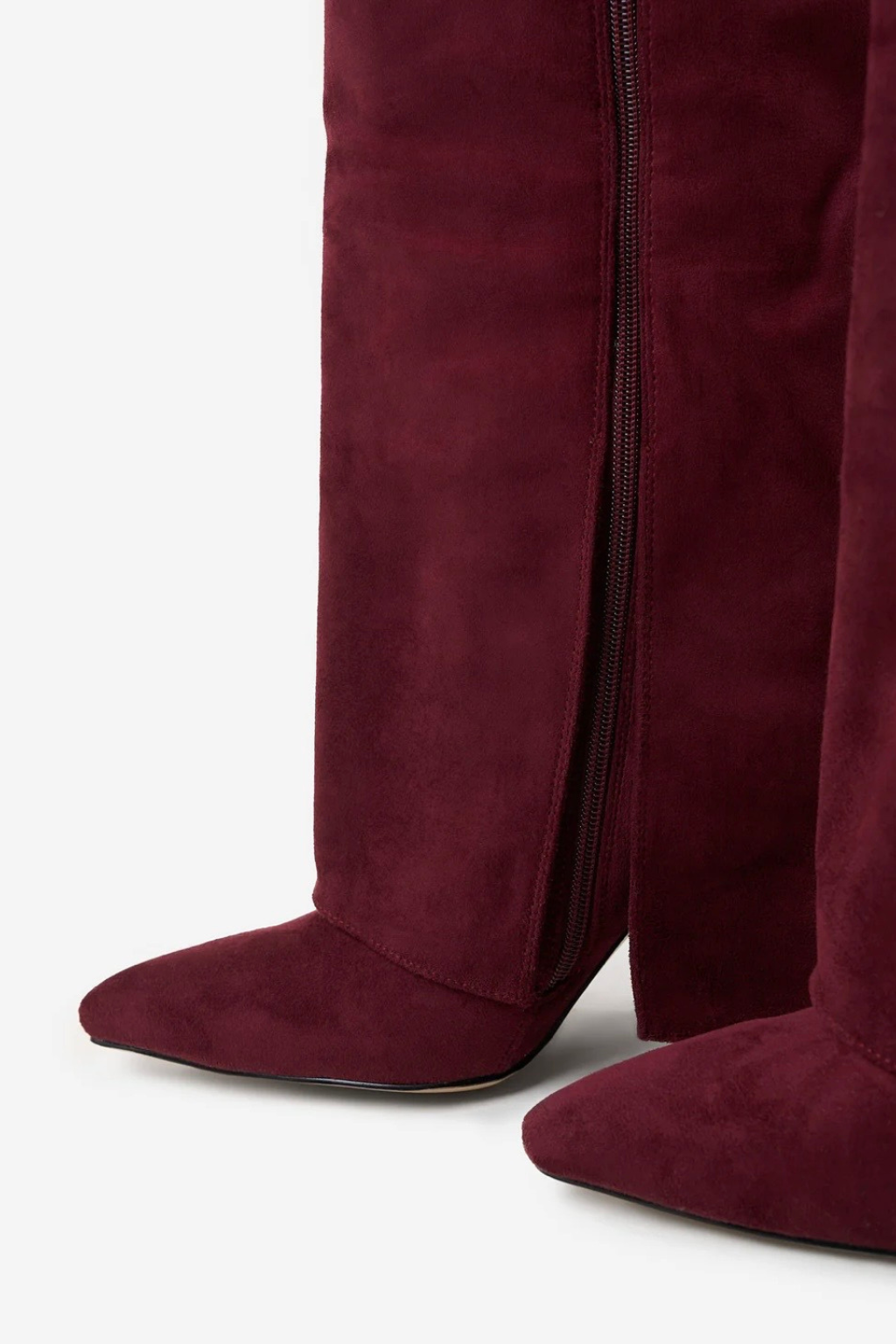 Lmouré Burgundy Suede Knee High Boots