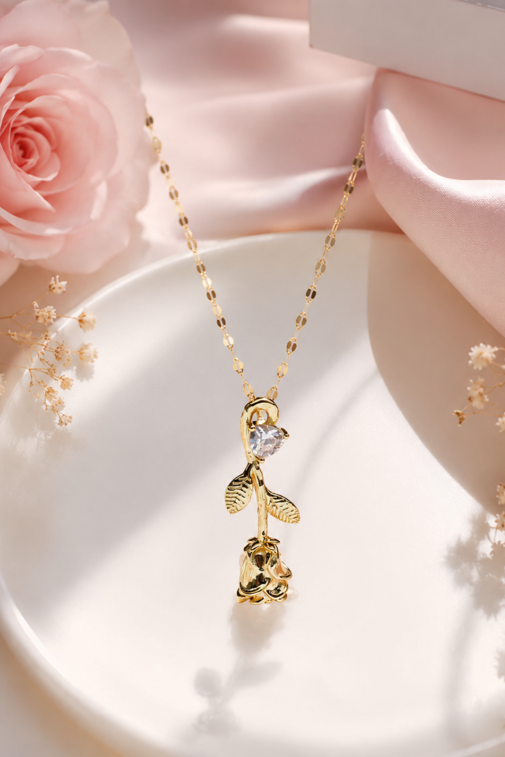 Everlasting Rose Crystal Necklace