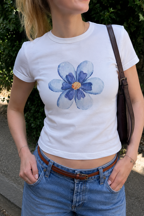 Blue Blossom Baby Tee