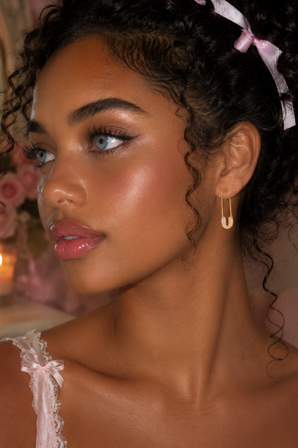 Nova Crystal Safety Pin Earrings