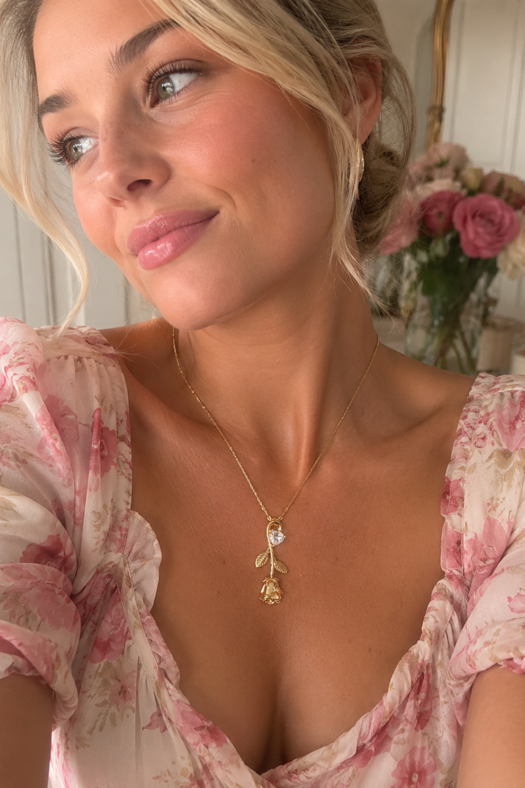 Everlasting Rose Crystal Necklace