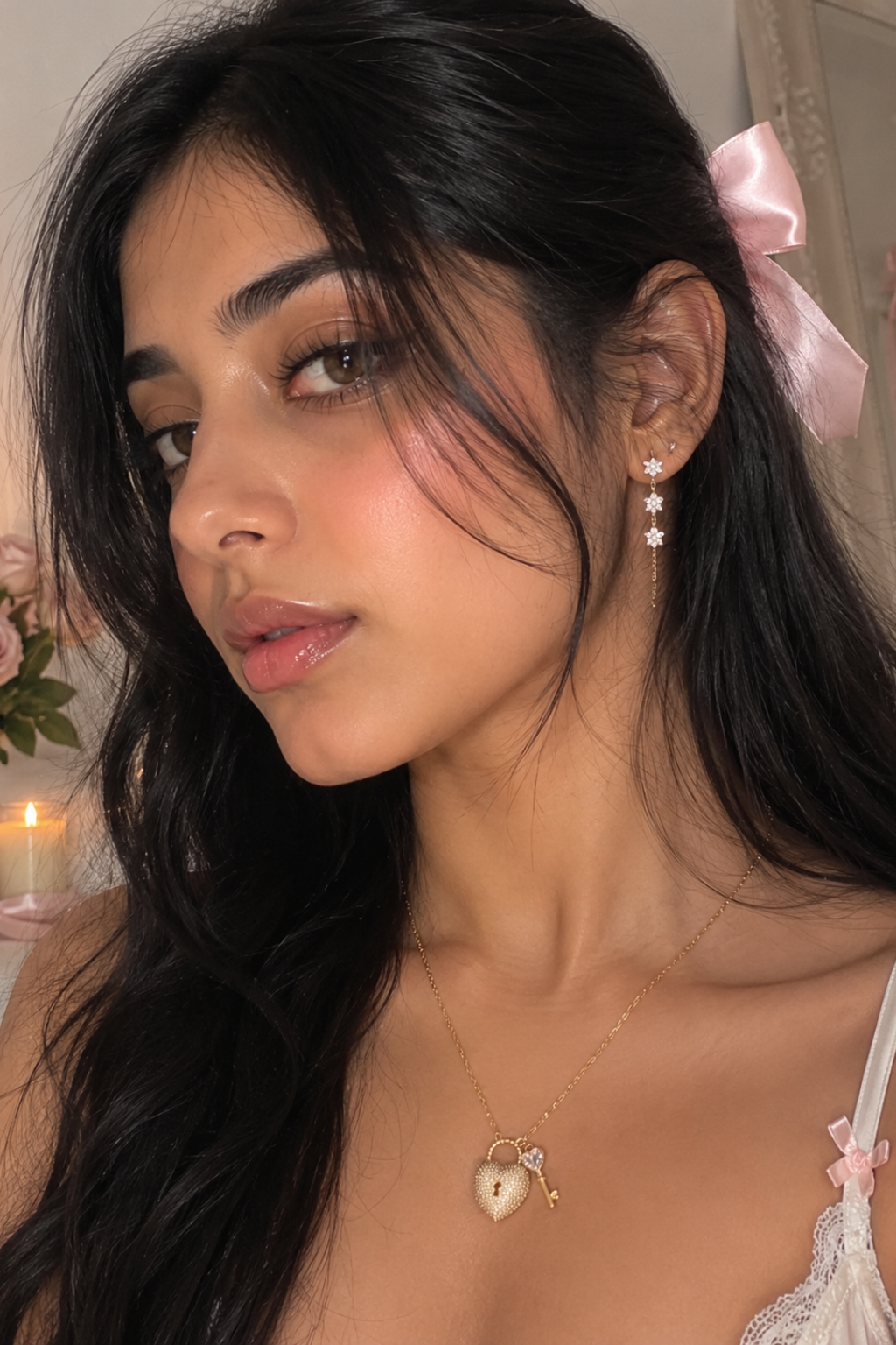Celeste Heart Lock & Key Necklace