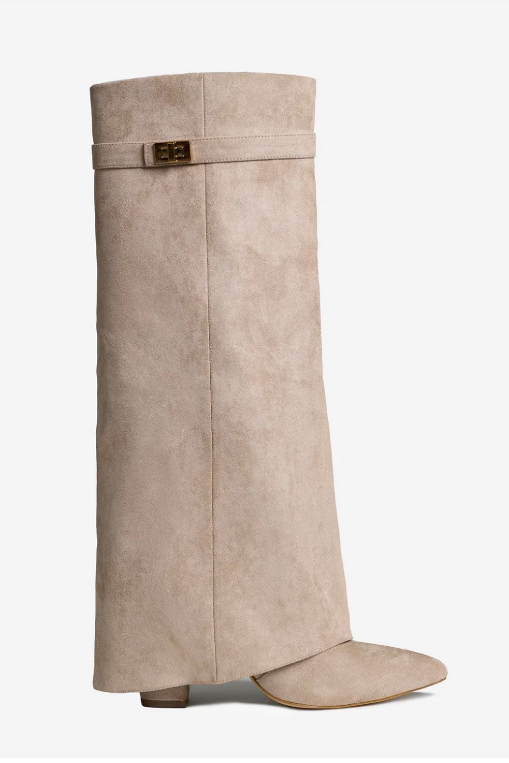 Lmouré Beige Suede Knee High Boots