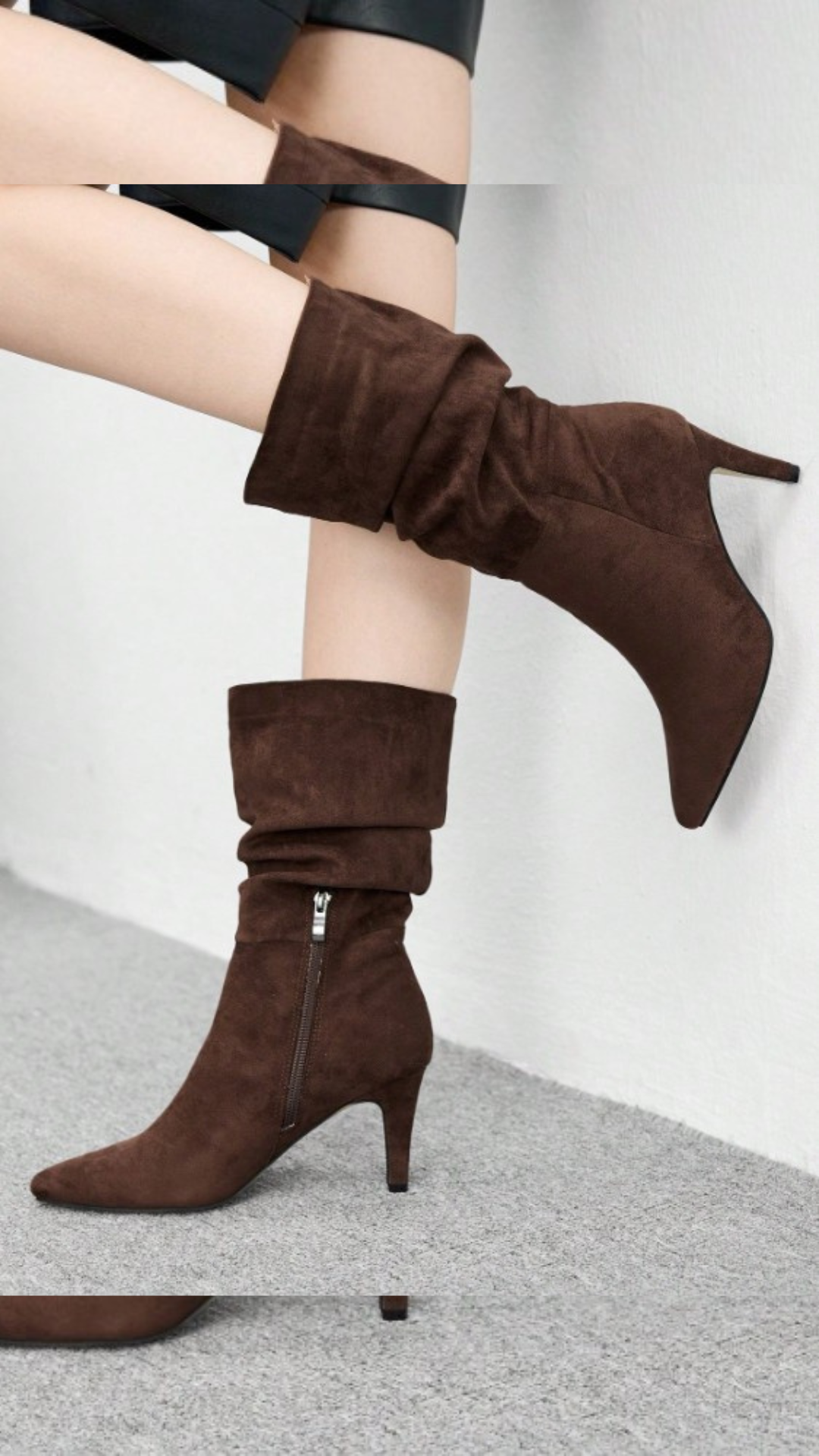 Lmouré Suede Brown Slouch Boots