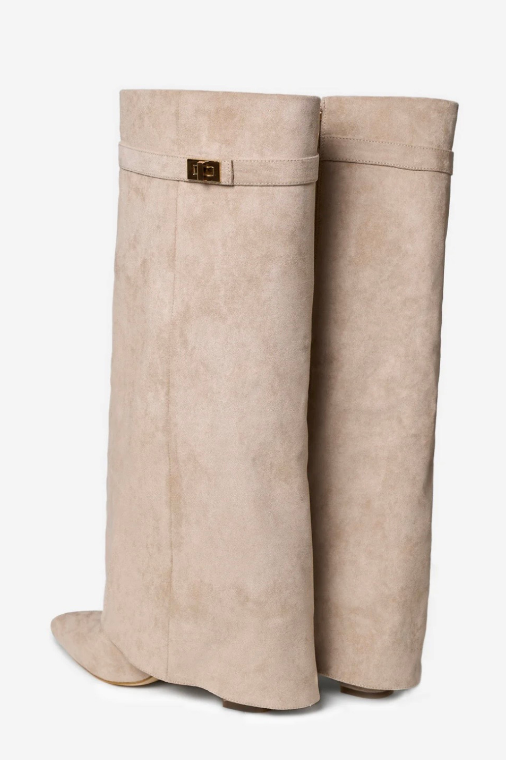 Lmouré Beige Suede Knee High Boots
