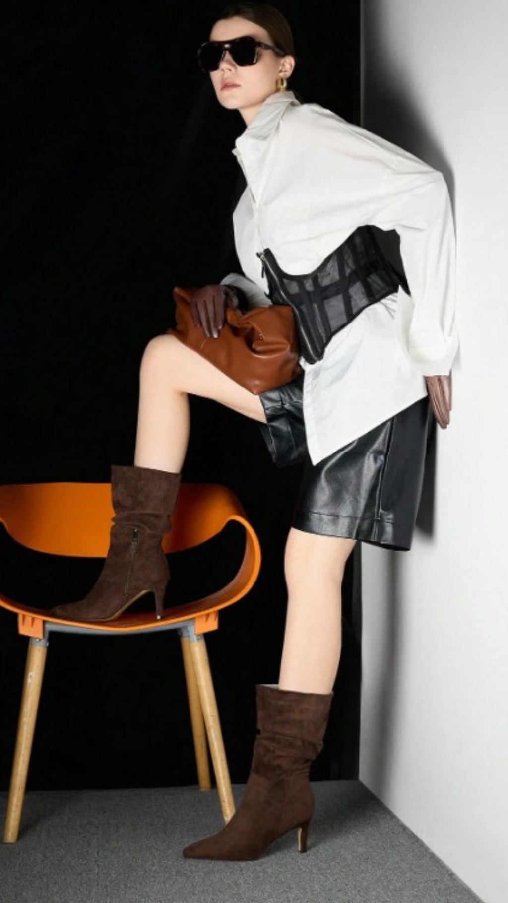 Lmouré Suede Brown Slouch Boots