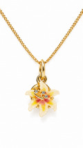Golden Lily Charm Necklace